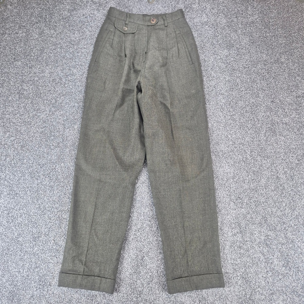 Vintage Lauren Ralph Lauren Pleated Pants Womens 2P Green Worsted Wool USA